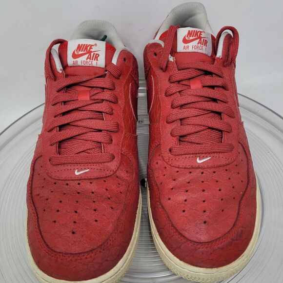 Nike Air Force 1 '07 LV8 718152-606 Low Red Croc Leather Sneaker Men's Sz 8.5 US - Picture 3 of 8